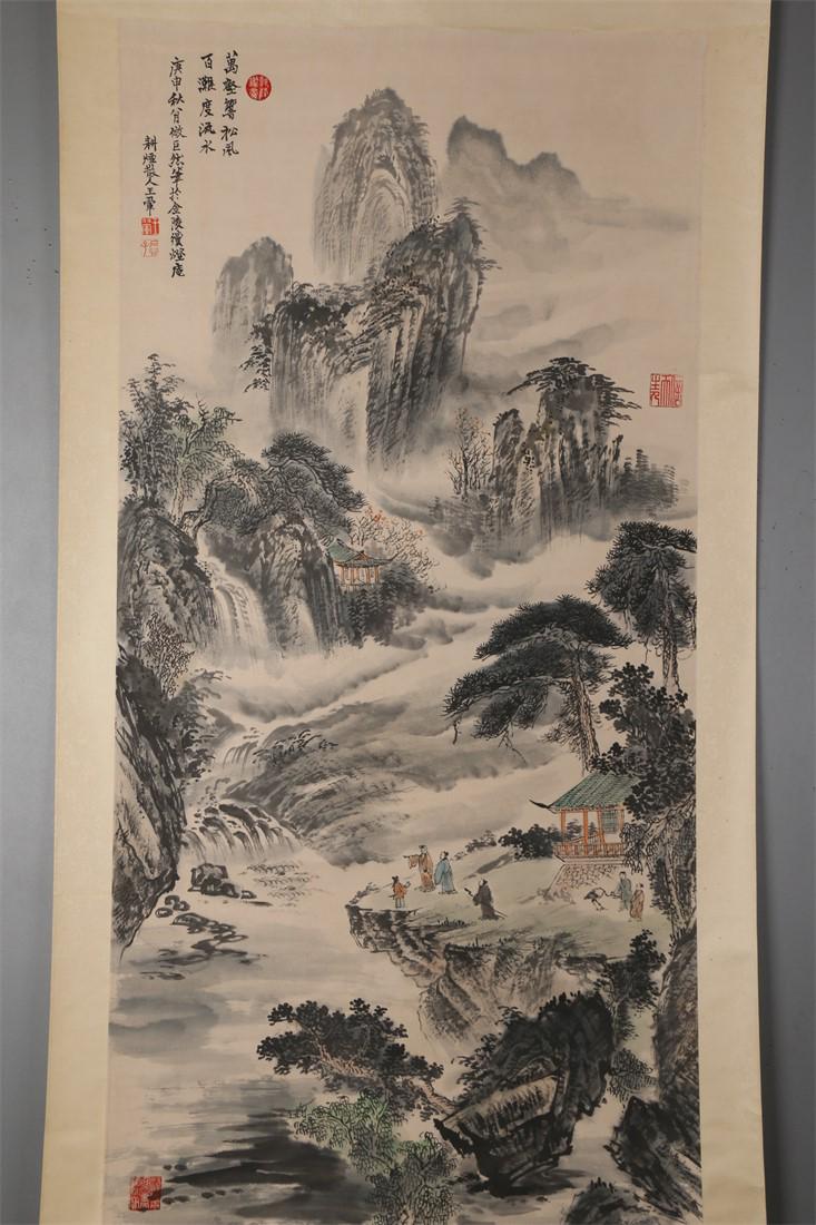 A LANDSCAPE PAINTING ON PAPER BY WANG HUI.: Landscape Painting on Paper, Hand Painted by Wang Hui.