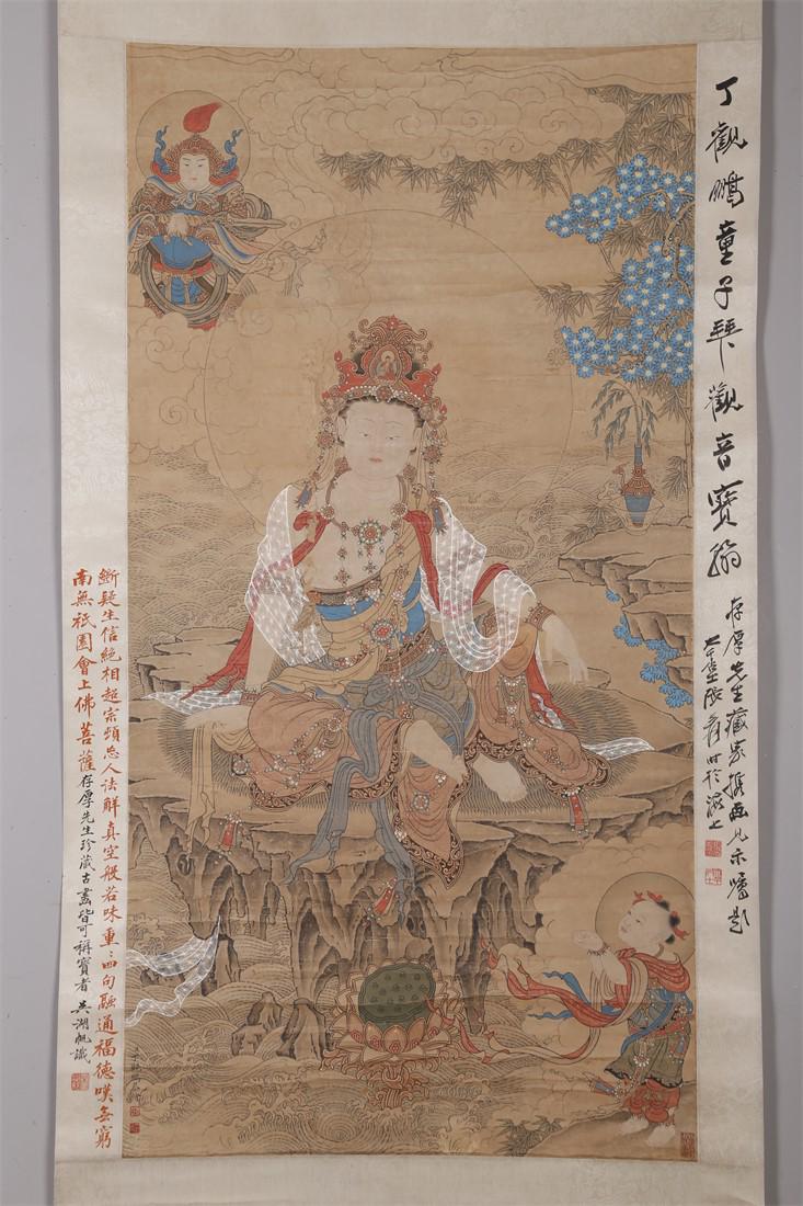 AN AVALOKITESVARA PAINTING BY DING GUANPENG. (1 of 11)