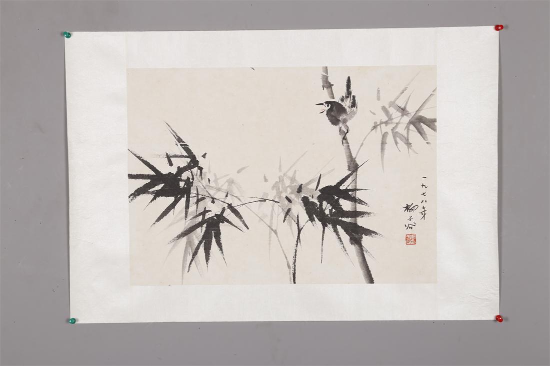 A BAMBOO AND BIRD PAINTING BY LIU ZIGU. (1 of 7)
