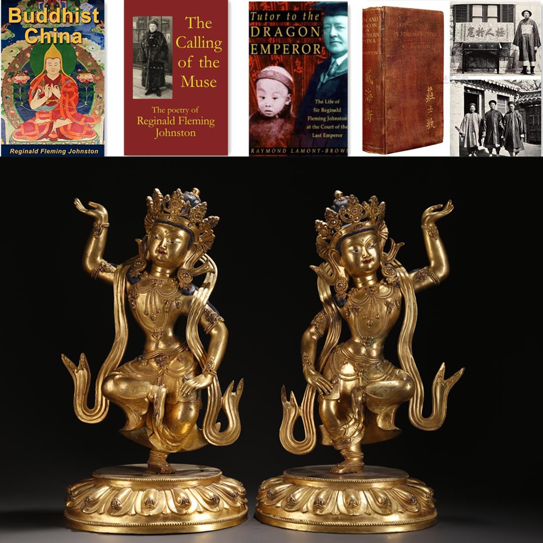 A PAIR OF GILT BRONZE AVALOKITESVARA STATUES. (1 of 10)