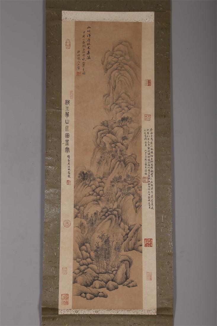 A LANDSCAPE PAINTING ON PAPER BY WANG HUI.: Landscape Painting on Paper, Hand Painted by Wang Hui.