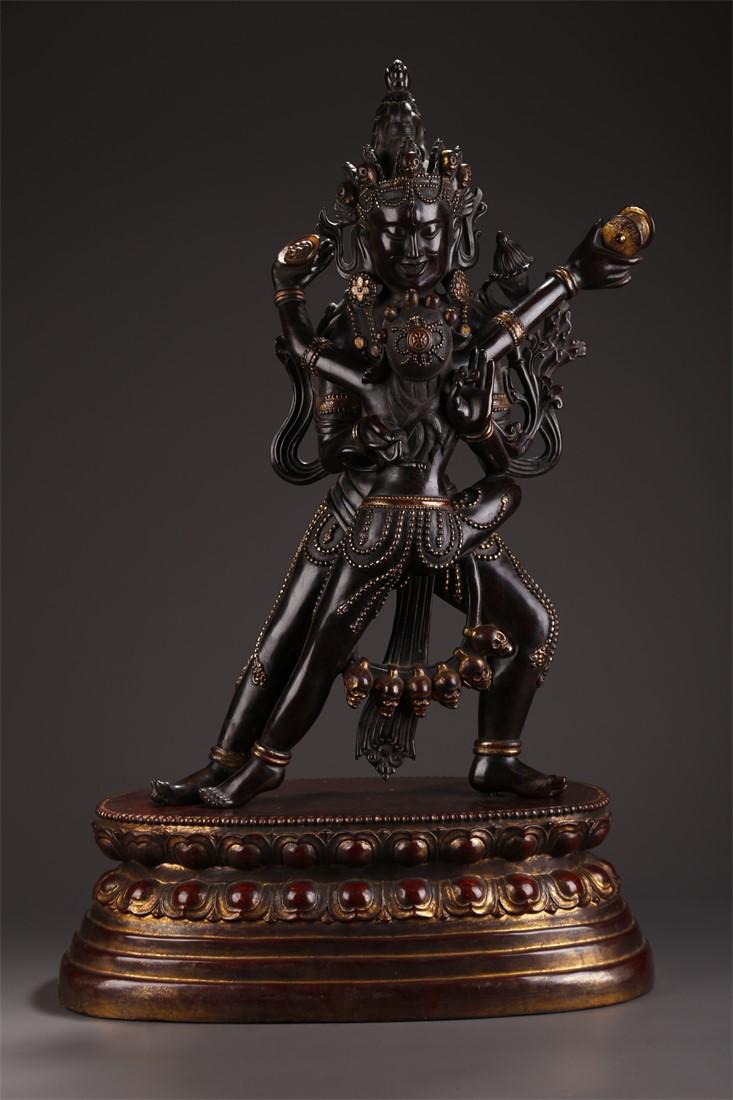 A NARRA WOOD HEVAJRA BUDDHA STATUE. (1 of 13)
