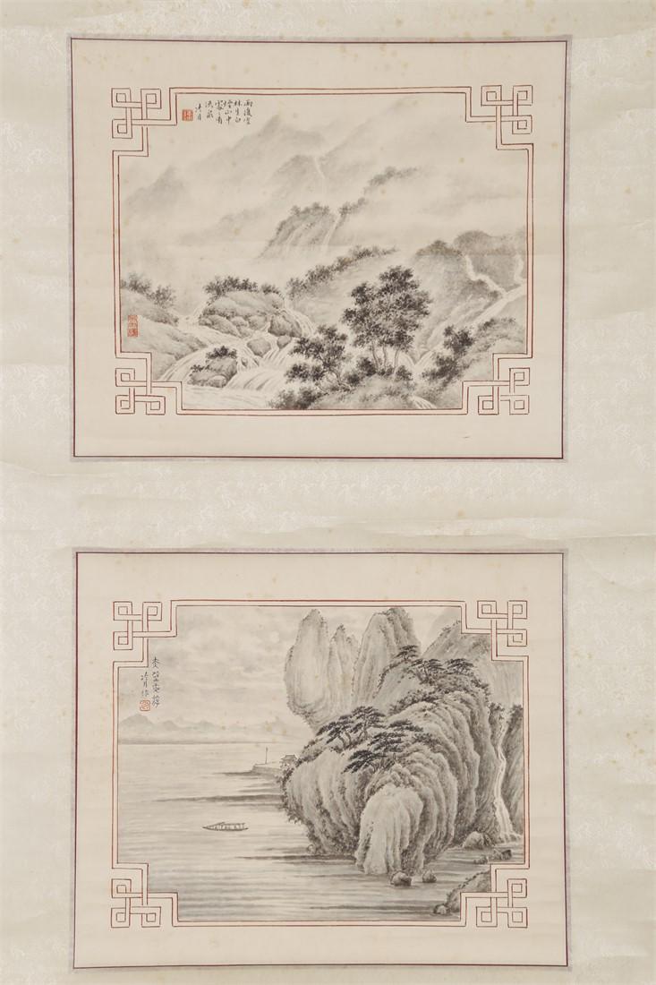 A LANDSCAPE PAINTING ON PAPER BY LENG YUE. (1 of 9)