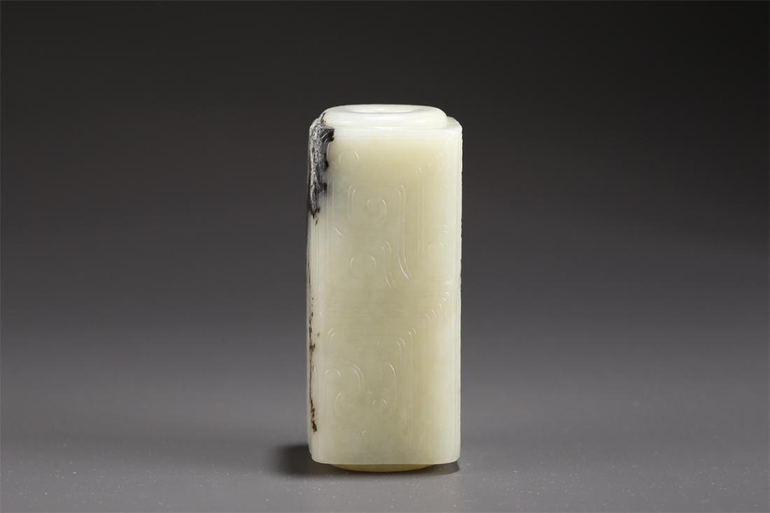 A HETIAN JADE IMPLEMENT "CONG". (1 of 9)