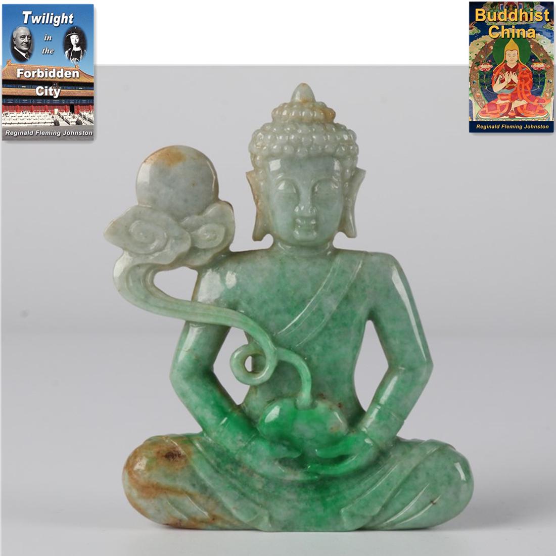 A JADEITE BUDDHA STATUE. (1 of 10)