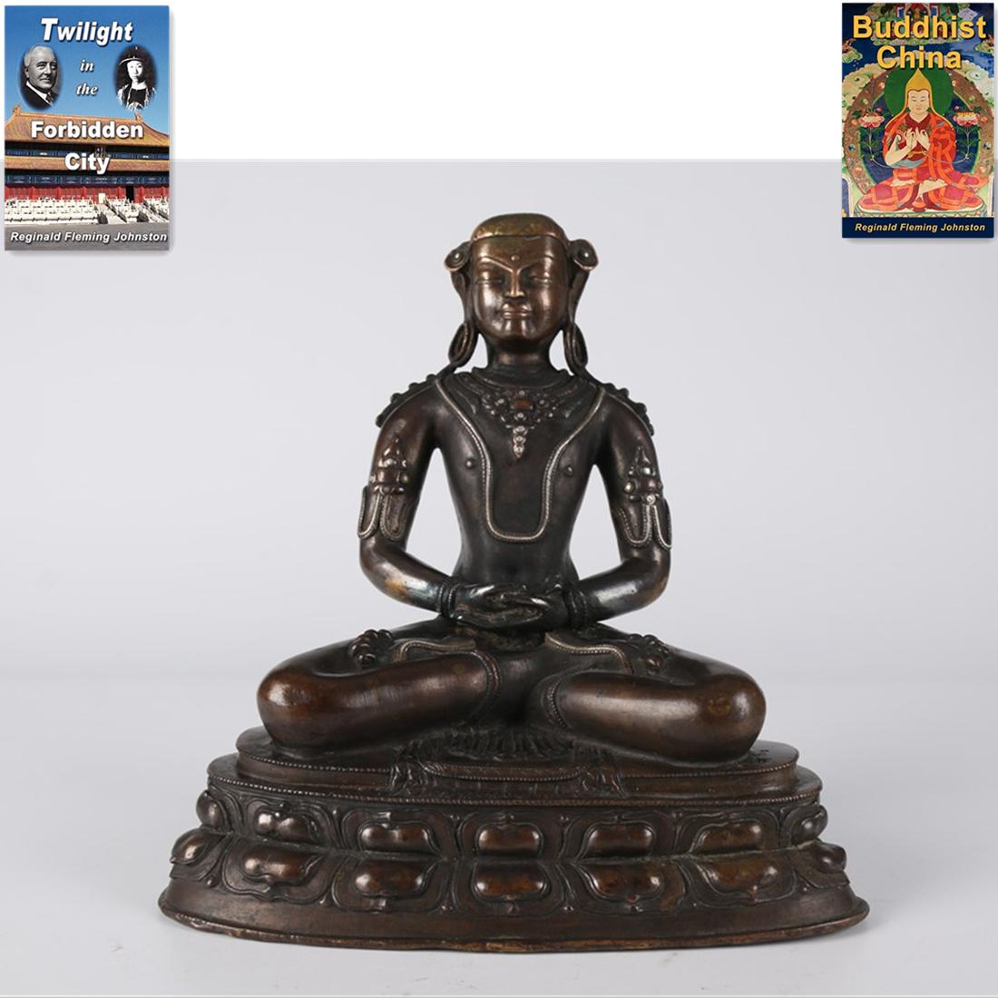 A TIBETAN COPPER BRAHMAN BUDDHA STATUE. (1 of 10)