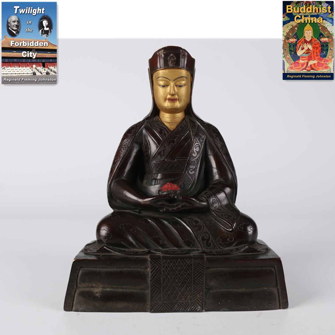 A TIBETAN COPPER GAMPOPA BUDDHA STATUE. (1 of 10)