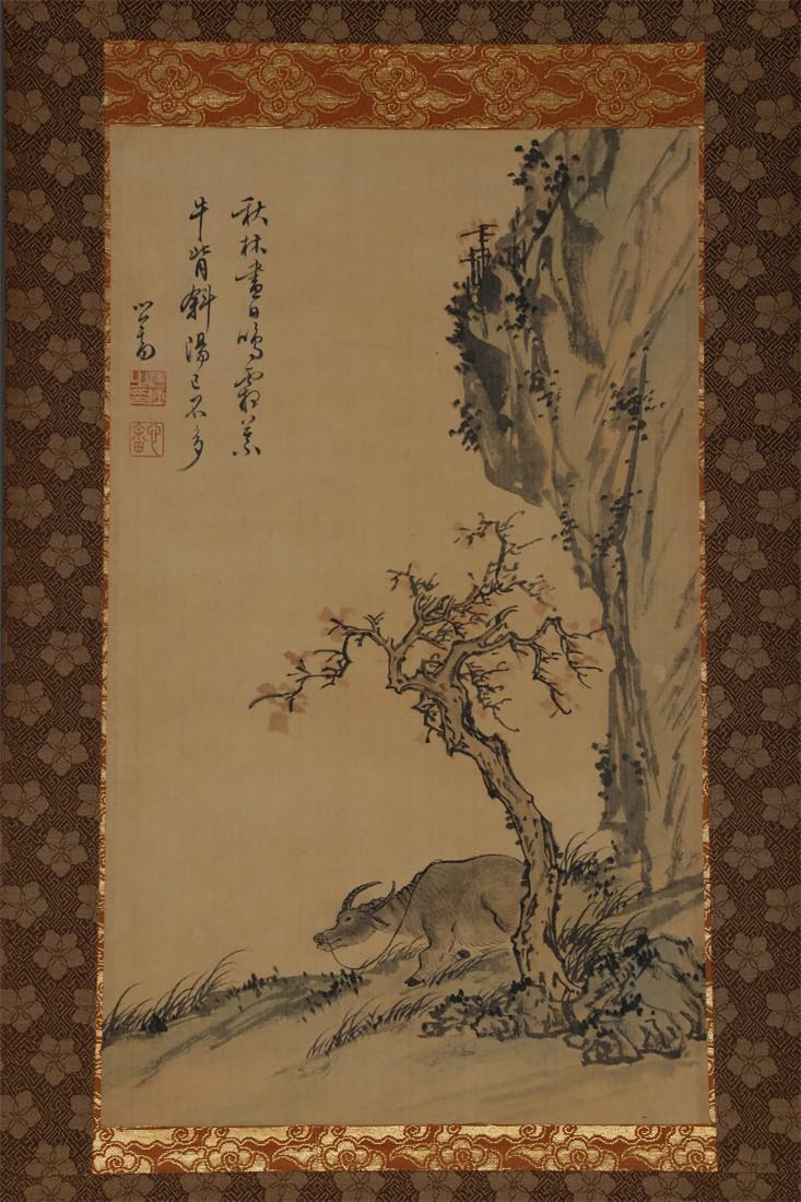 A SCENERY PAINTING ON SILK. (1 of 7)