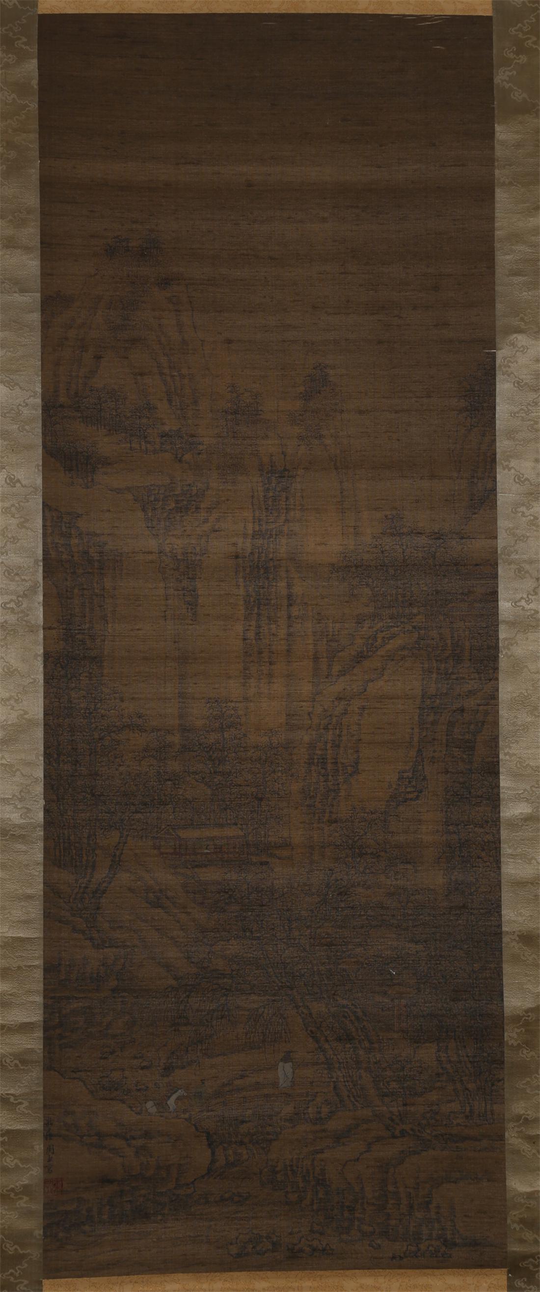 A LANDSCAPE PAINTING ON SILK BY ZHOU CHEN. (1 of 9)