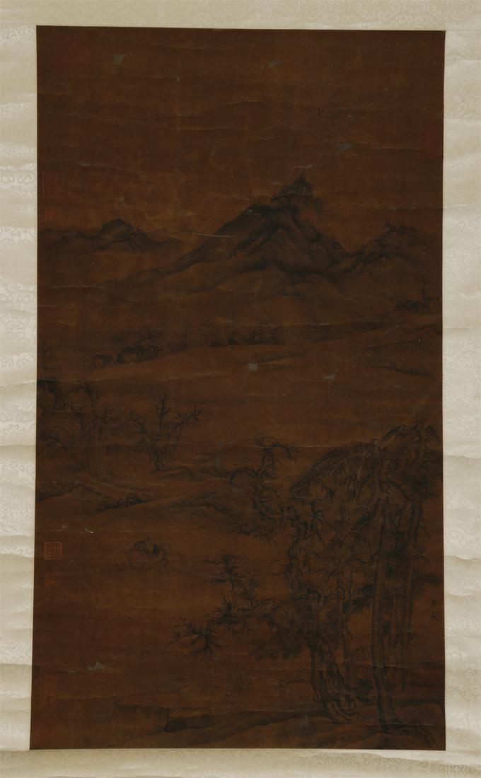 A LANDSCAPE PAINTING ON SILK BY LI CHENG. (1 of 8)