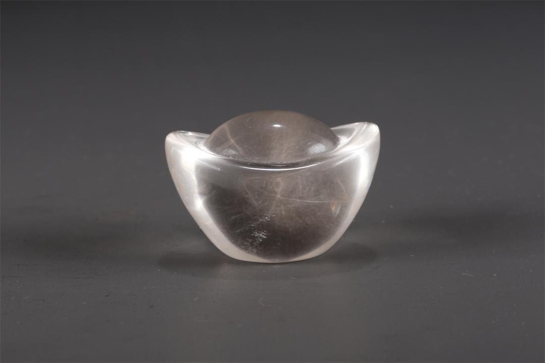 A SHOE-SHAPED CRYSTAL INGOT ORNAMENT. (1 of 6)