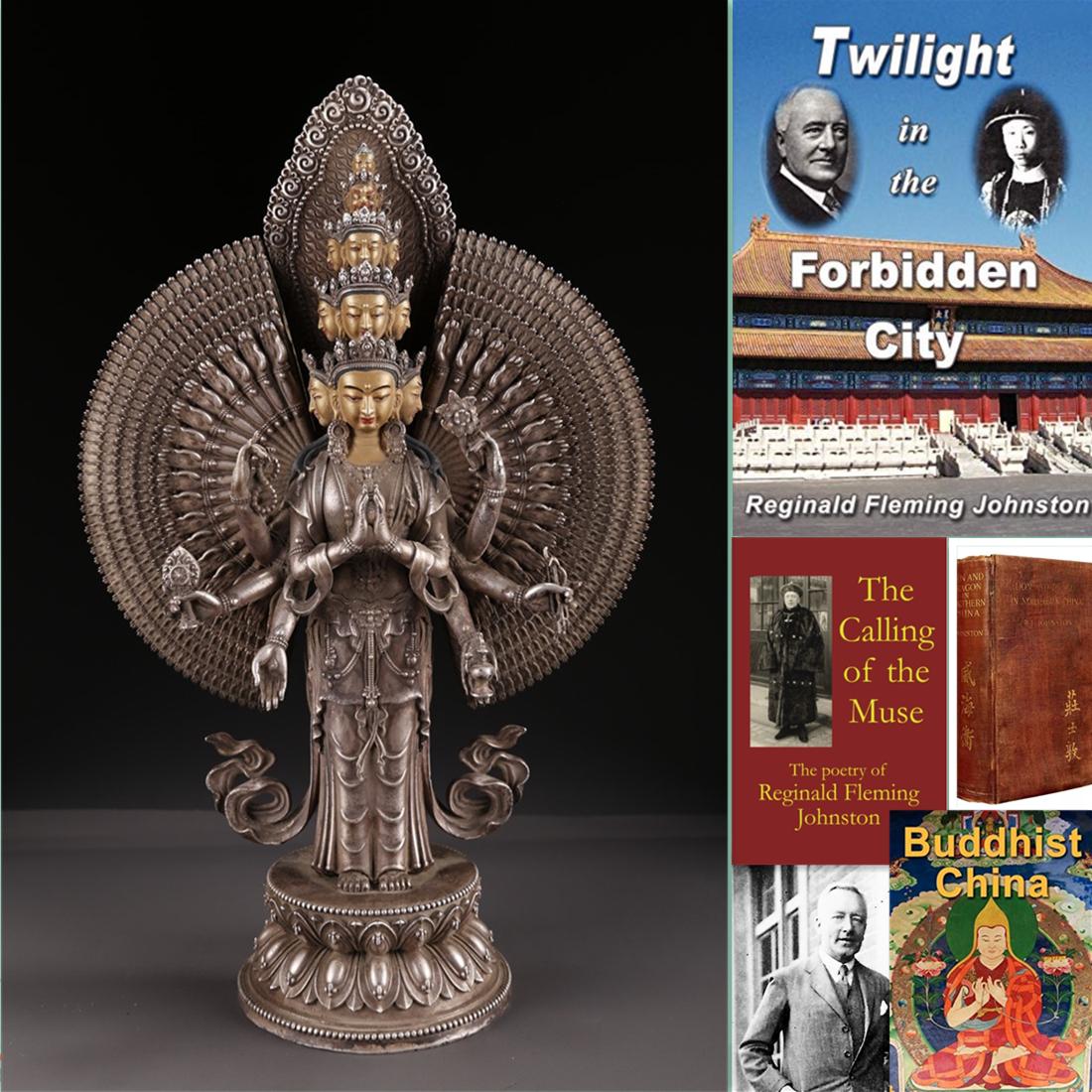 A TIBETAN SILVER AVALOKITESVARA BUDDHA STATUE. (1 of 11)