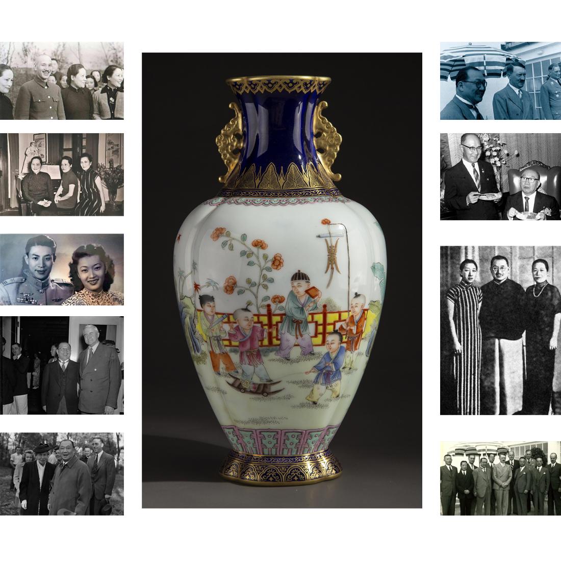 A FAMILLE-ROSE PORCELAIN BOTTLE, DOUBLE EARS. (1 of 10)