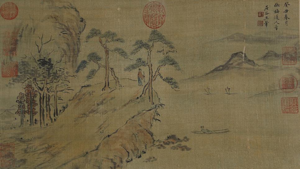 A LANDSCAPE PAINTING ON SILK BY WANG HUI.: Landscape Painting on Silk, Hand Painted by Wang Hui.