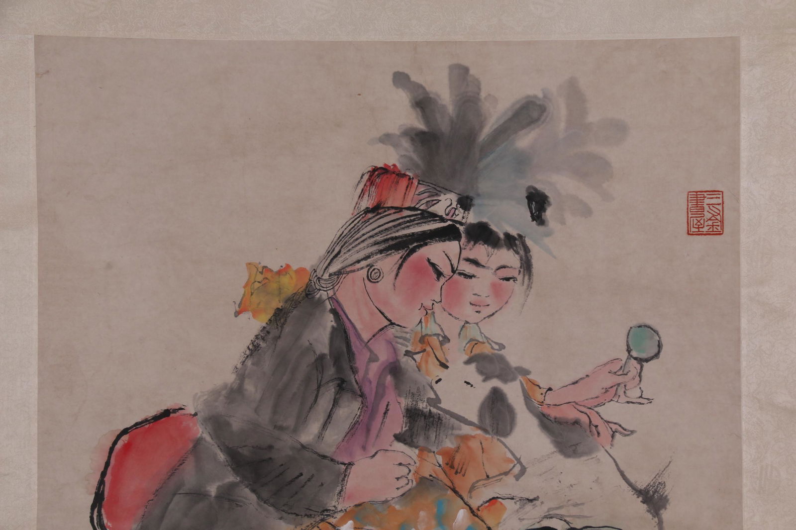 A FIGURE PAINTING ON PAPER BY CHENG SHIFA. (1 of 9)