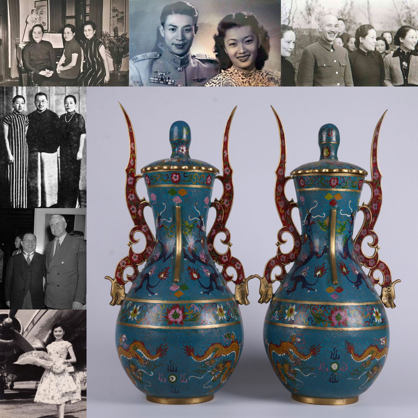 A SET OF CLOISONNE ENAMELED BRONZE BOTTLES. (1 of 13)