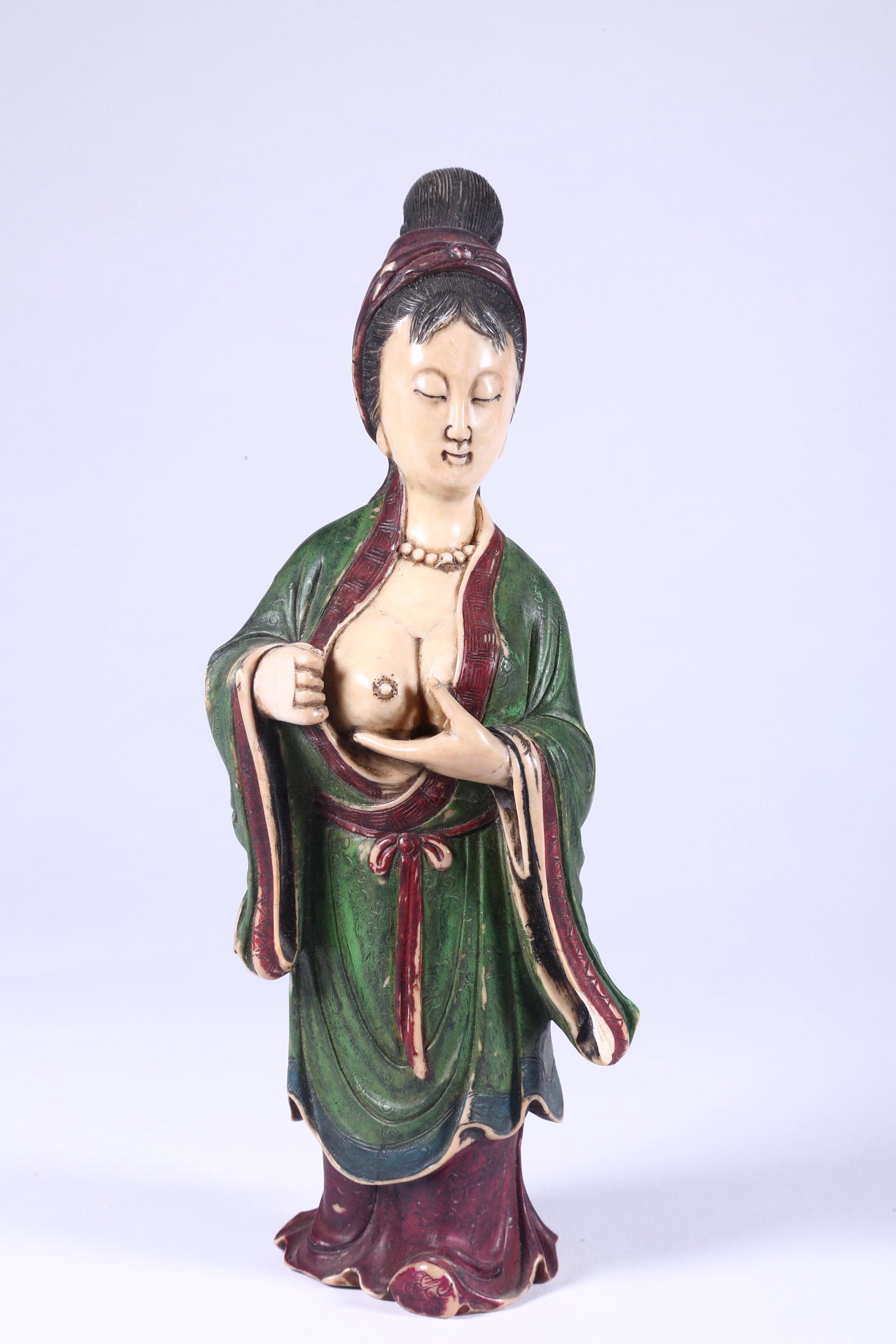 A SHOUSHAN STONE FIGURE STATUE ORNAMENT. (1 of 8)