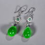 A PAIR OF JADEITE EARRINGS.