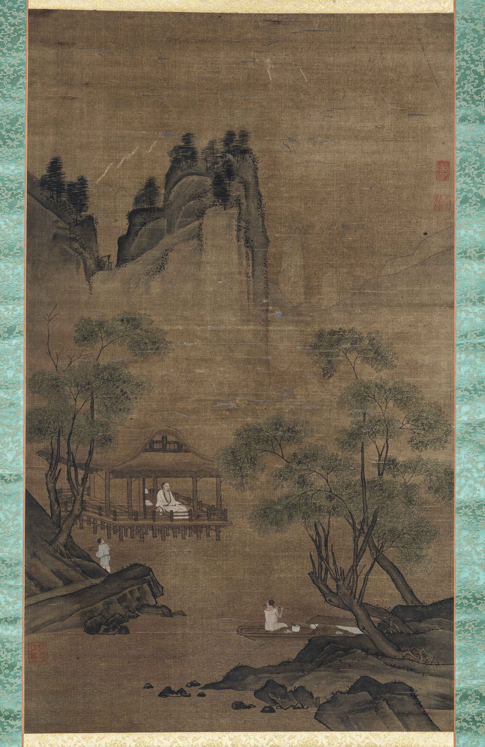 A FIGURE STORY PAINTING ON SILK BY LI CHENG. (1 of 9)