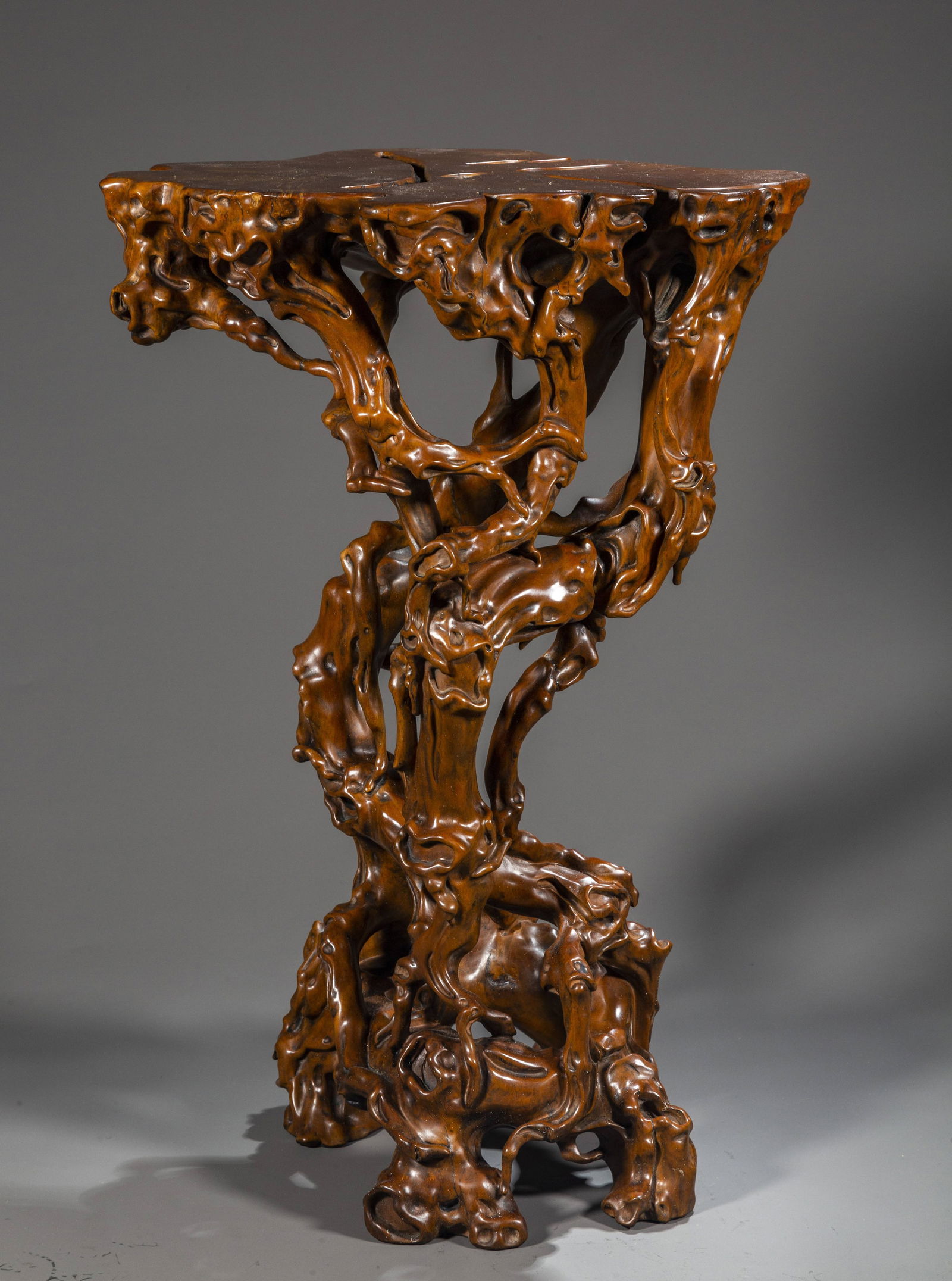 A BOXWOOD-ROOT FLOWER TABLE. (1 of 9)