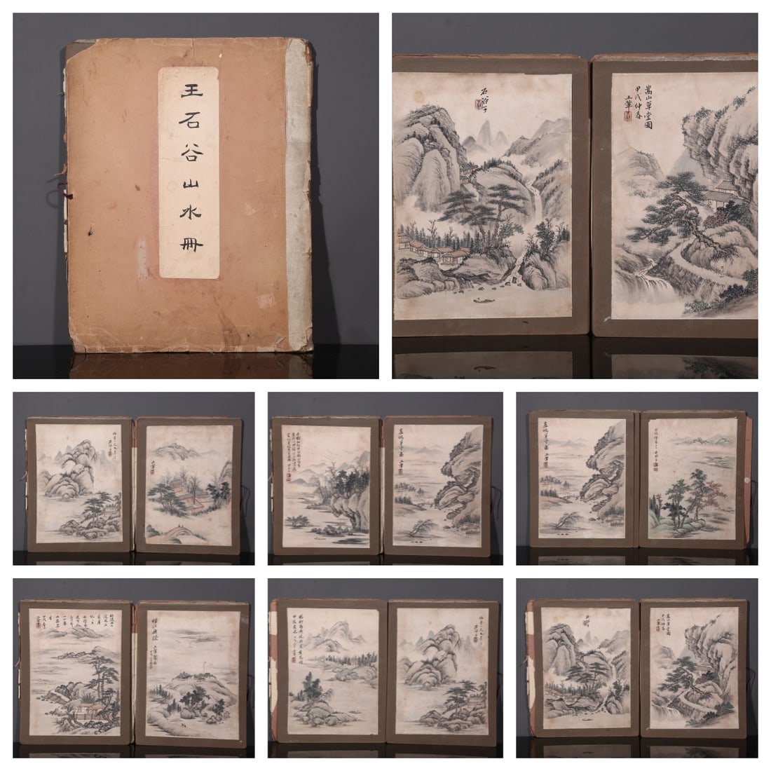 A PAPER ALBUM OF LANDSCAPE PAINTINGS, 10 PAGES.: Paper Album of Landscape Paintings, Painted by Wang Hui, A Total of 10 Pages.