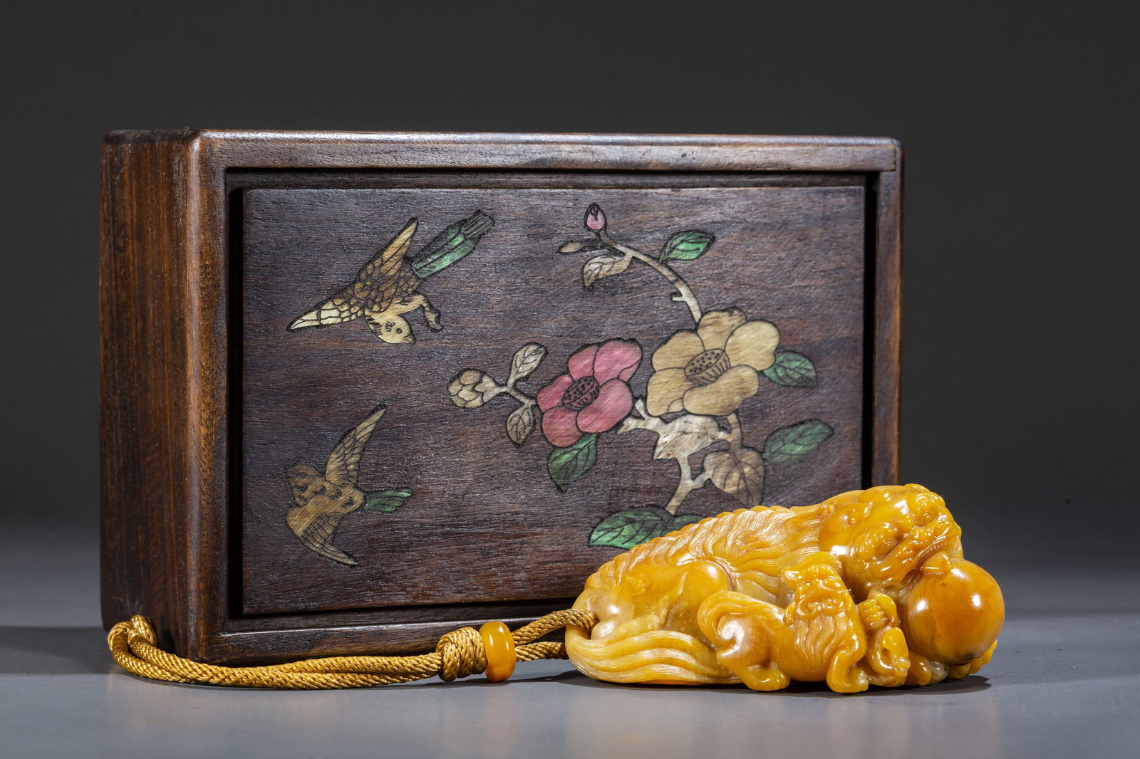 A SHOUSHAN STONE AUSPICIOUS BEAST CARVING. (1 of 8)