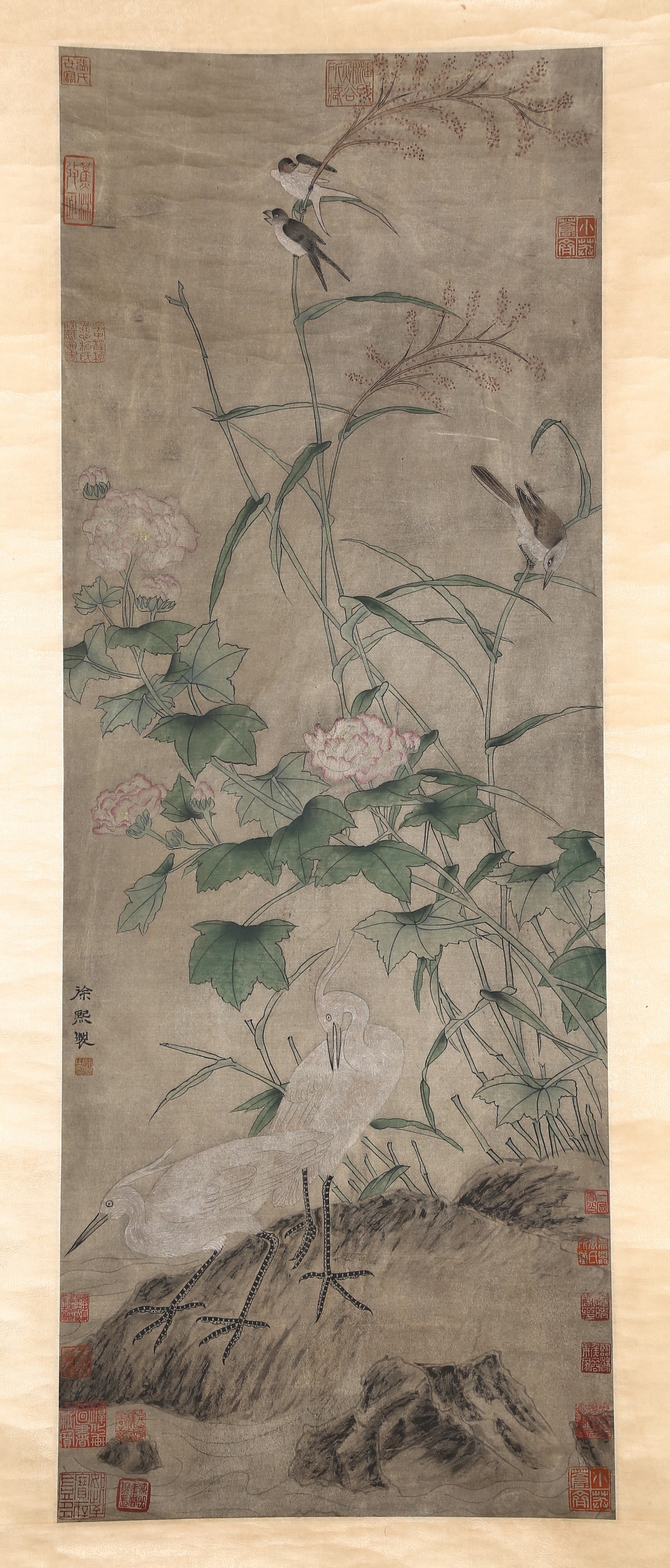 A FLOWERS AND BIRDS PAINTING BY XU XI.徐熙 (1 of 10)