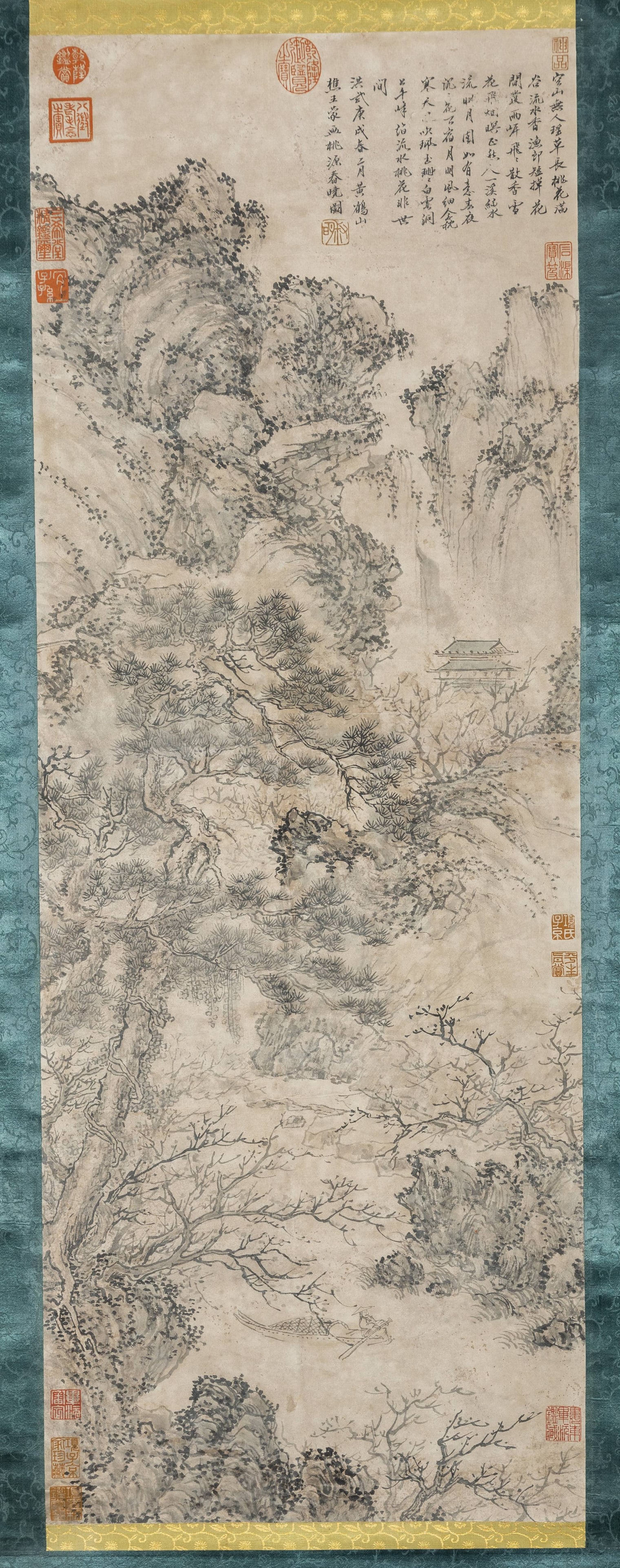 A LANDSCAPE PAINTING ON PAPER BY WANG MENG.王蒙: Landscape Painting on Paper, Hand Painted by Wang Meng.王蒙
