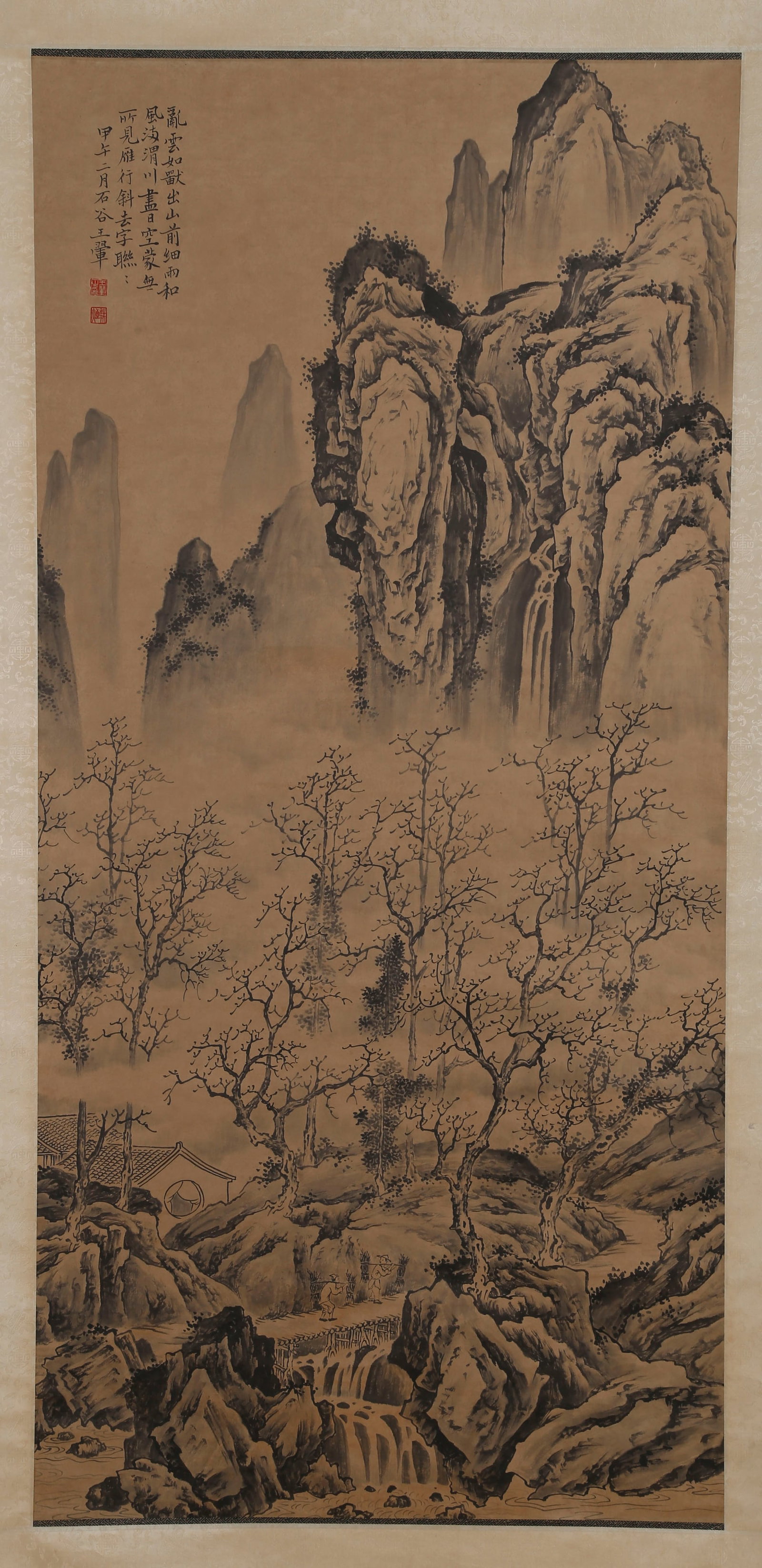 A LANDSCAPE PAINTING ON PAPER BY WANG HUI.王翬: Landscape Painting on Paper, Painted by Wang Hui.王翬