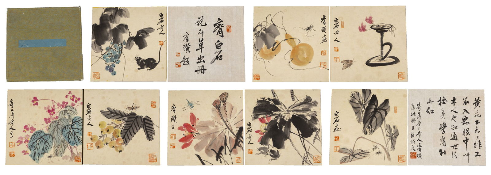 A PAPER COLLECTION OF INSECTS PAINTINGS.齐白石 (1 of 7)