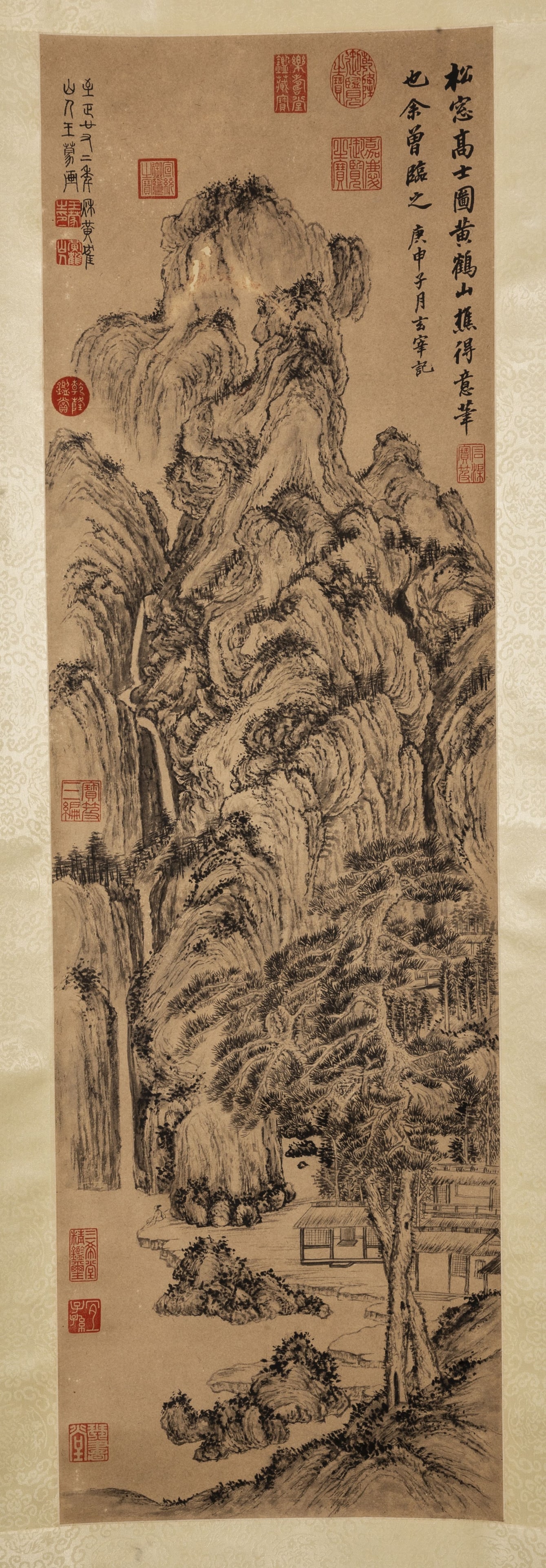 A LANDSCAPE PAINTING ON PAPER, BY WANG MENG.王蒙: Landscape Painting on Paper, Painted by Wang Meng.王蒙