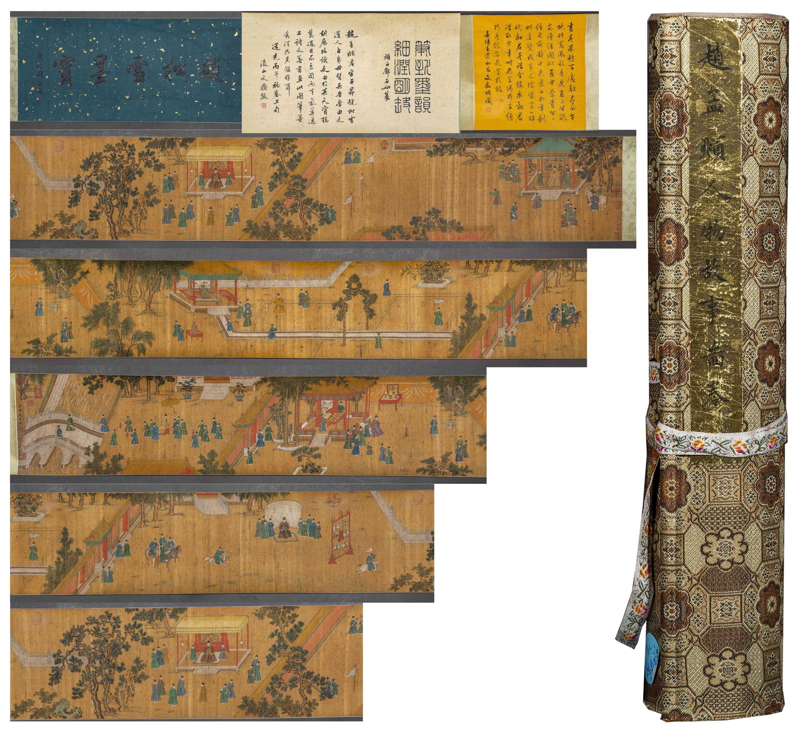 A SILK SCROLL OF FIGURE STORY PAINTING.赵孟頫: Silk Scroll of Figure Story Painting by Zhao Mengfu.赵孟頫