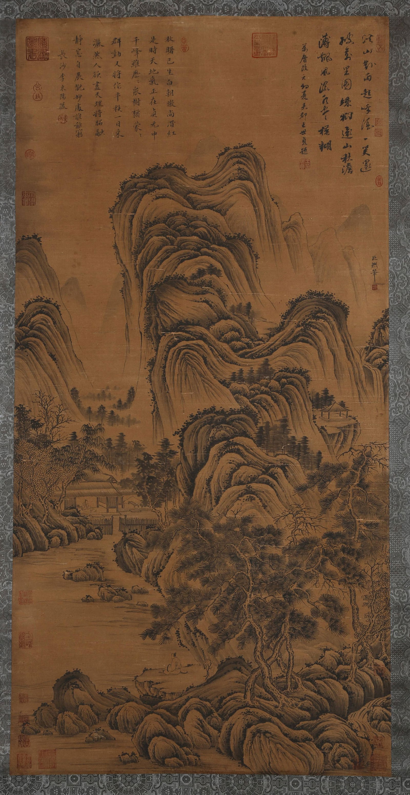 A LANDSCAPE PAINTING ON SILK BY JU RAN.巨然 (1 of 10)