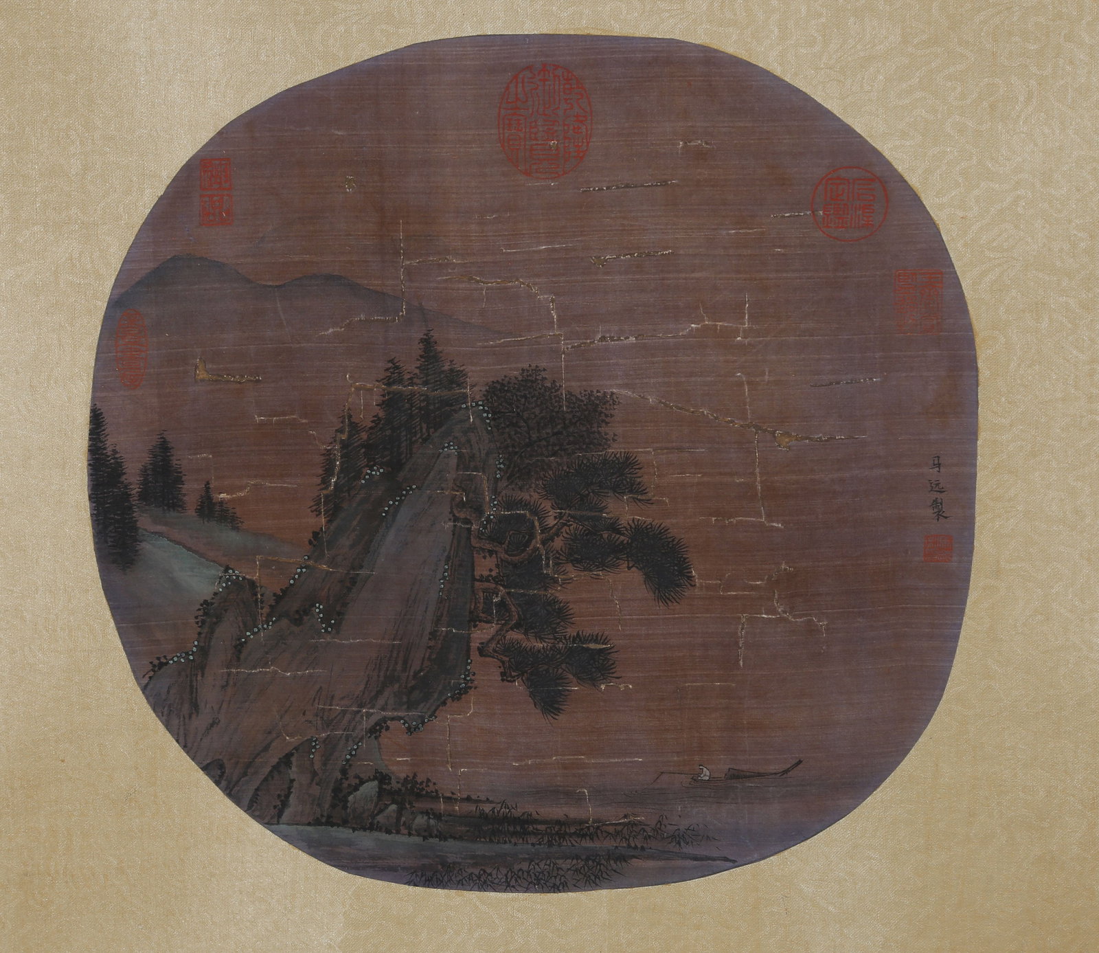 A LANDSCAPE PAINTING ON SILK BY MA YUAN.马远 (1 of 10)