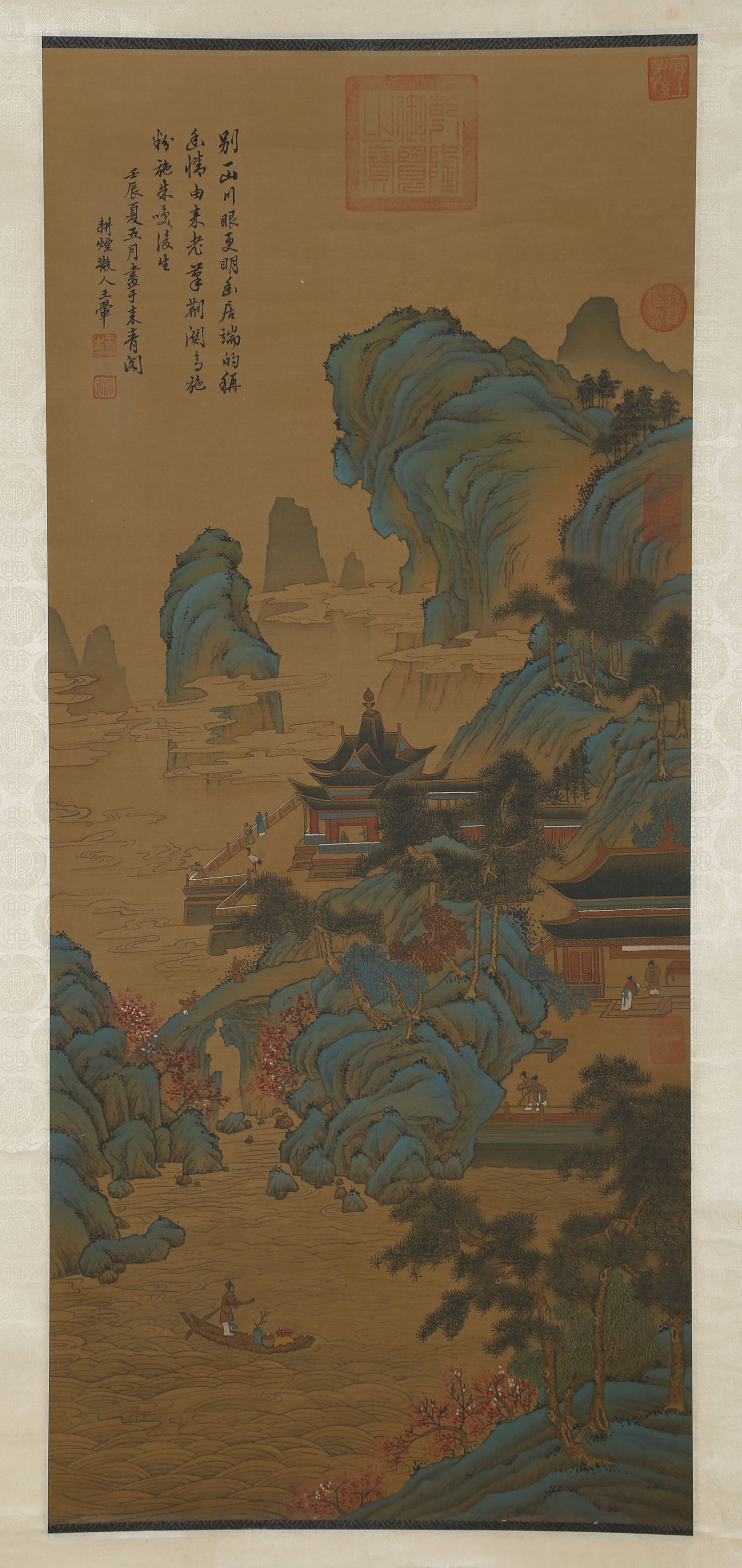 A LANDSCAPE PAINTING ON SILK BY WANG HUI.王翬: Landscape Painting on Silk, Hand Painted by Wang Hui.王翬