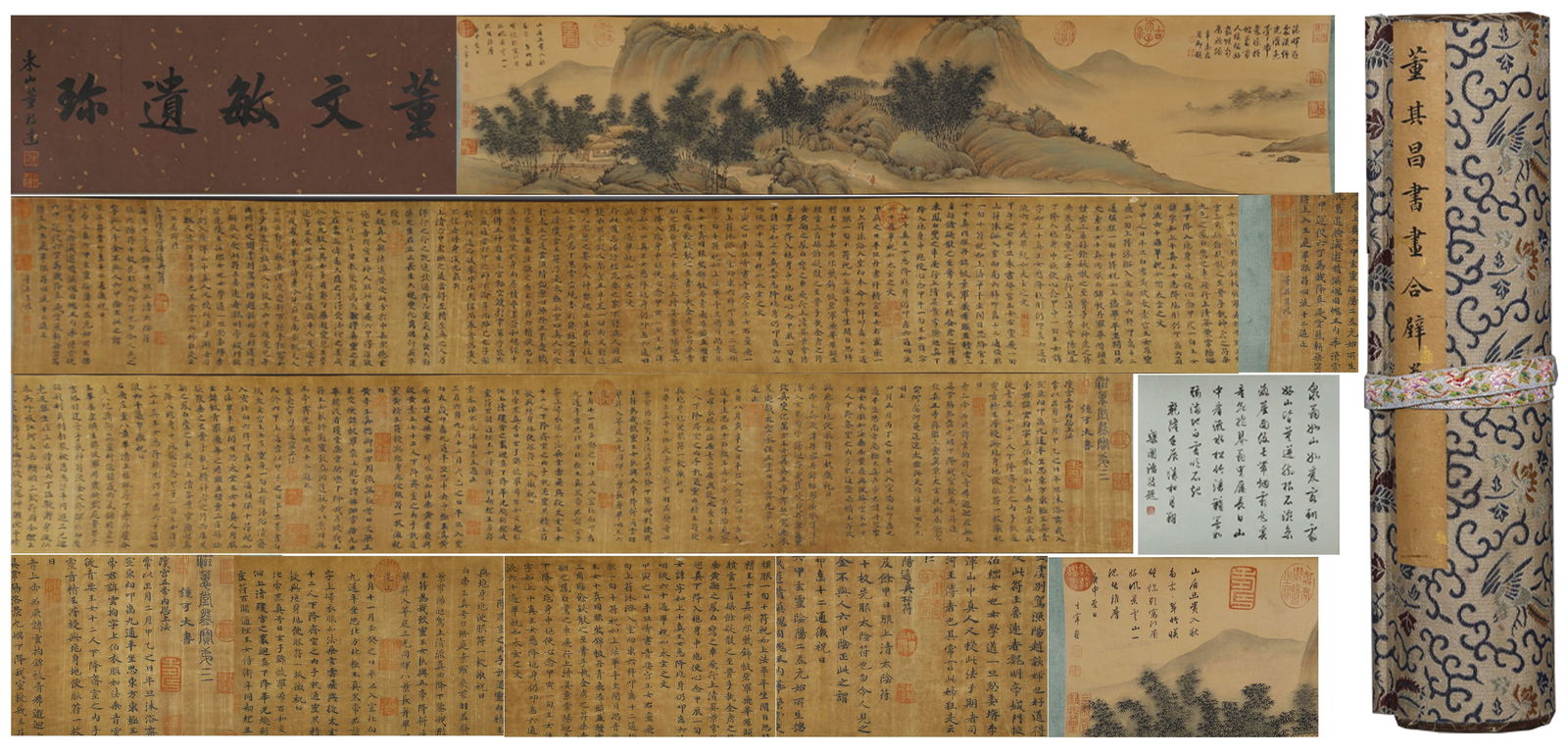 A SCROLL OF DONG QICHANG'S CALLIGRAPHY.董其昌: Paper Scroll of Dong Qichang's Calligraphy.董其昌