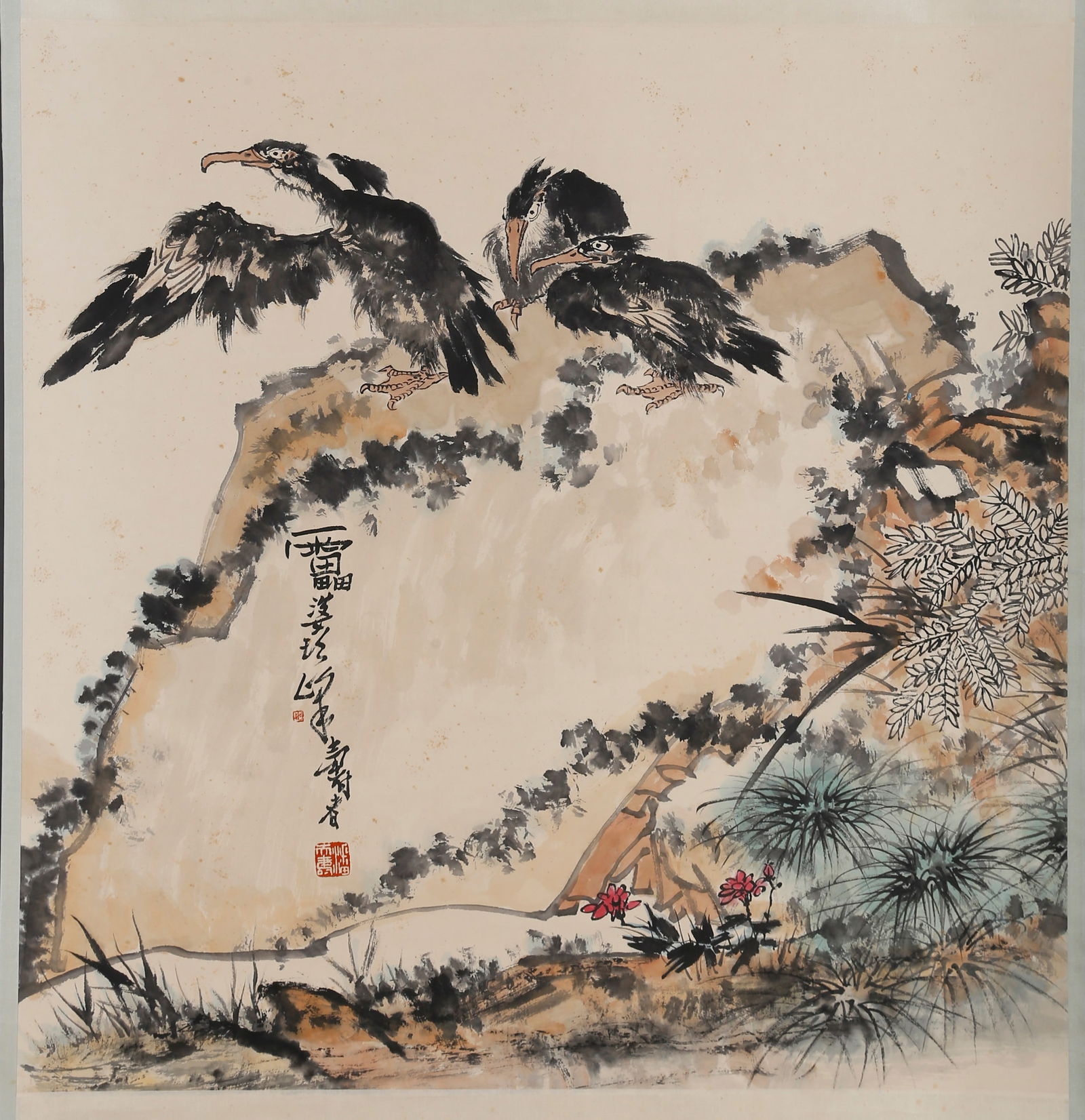 AN EAGLES PAINTING ON PAPER, PAN TIANSHOU.潘天寿 (1 of 10)
