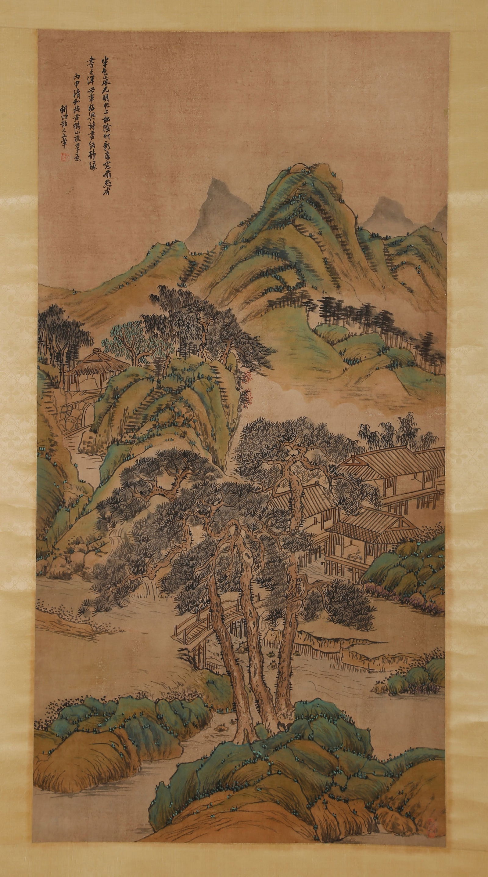 A PAPER PAINTING OF LANDSCAPE BY WANG HUI.王翬: Paper Painting of Landscape by Wang Hui.王翬