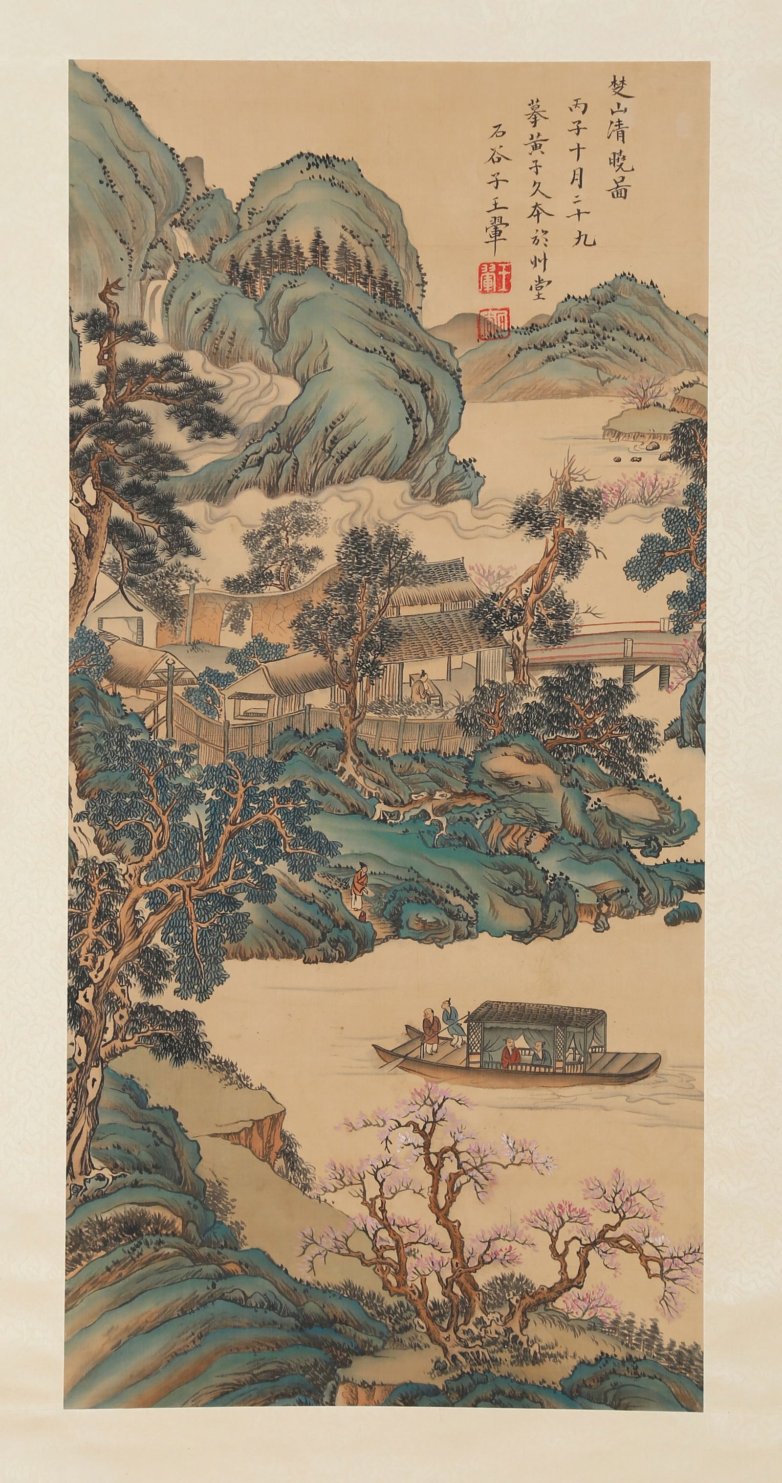 A SILK PAINTING OF LANDSCAPE BY WANG HUI.王翚: Silk Painting of Landscape by Wang Hui.王翚
