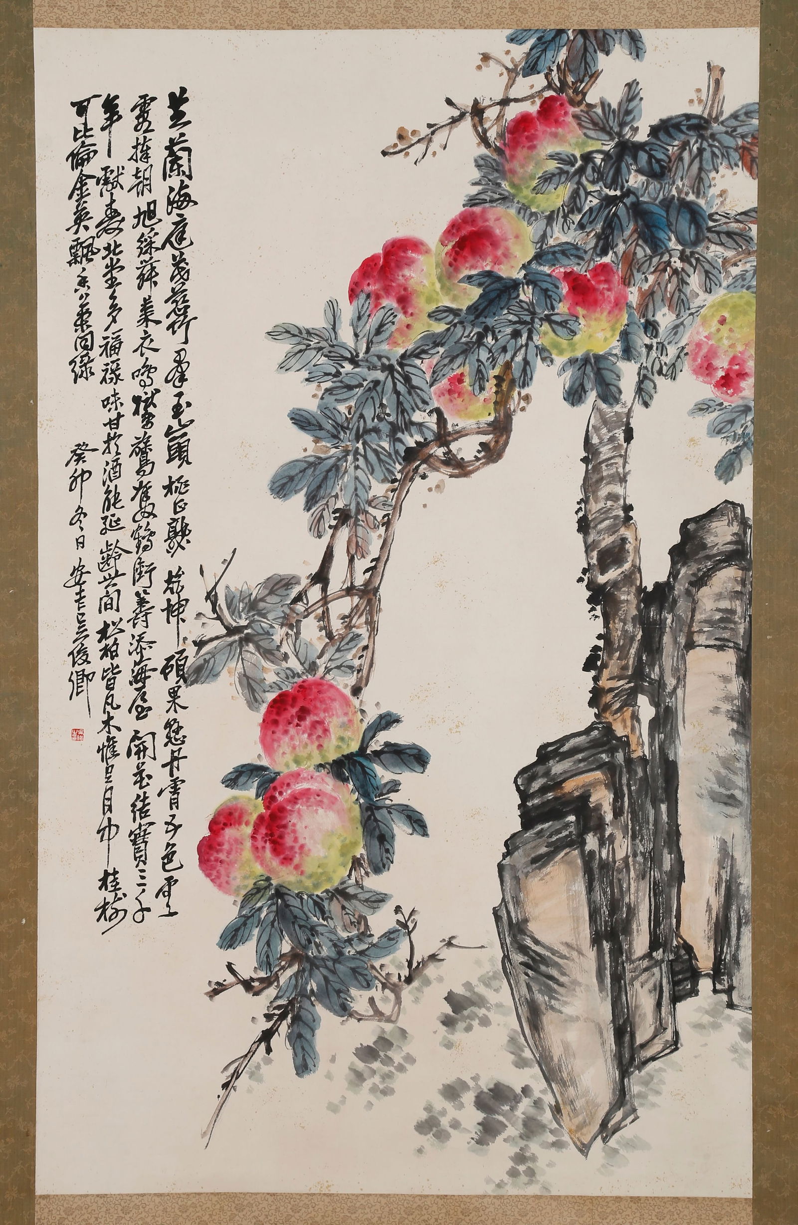 A PEACHES PAINTING ON PAPER, WU CHANGSHUO.吴昌硕 (1 of 10)