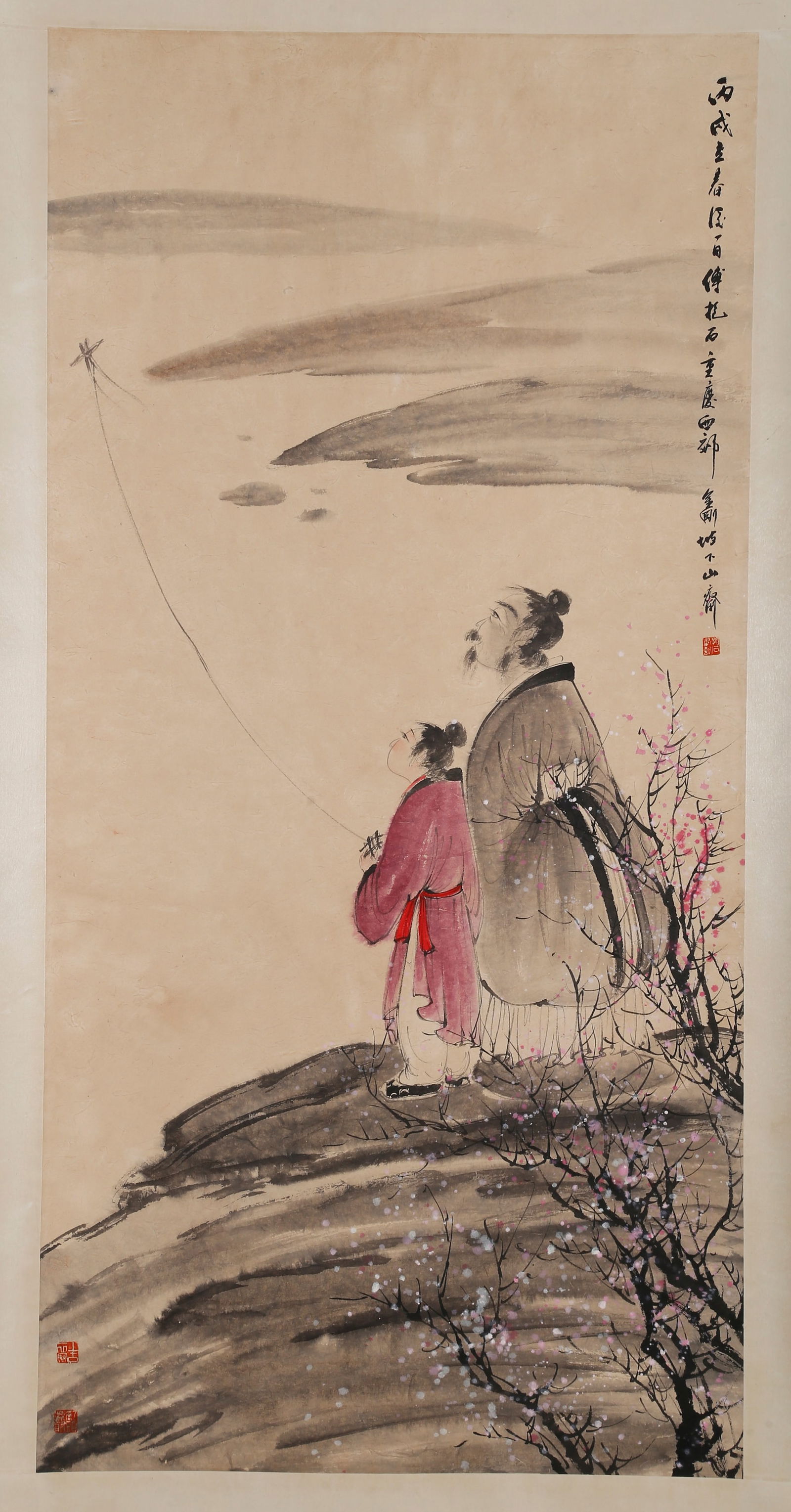 A FIGURE STORY PAINTING BY FU BAOSHI.傅抱石: Figure Story Painting on Paper, Painted by Fu Baoshi.傅抱石