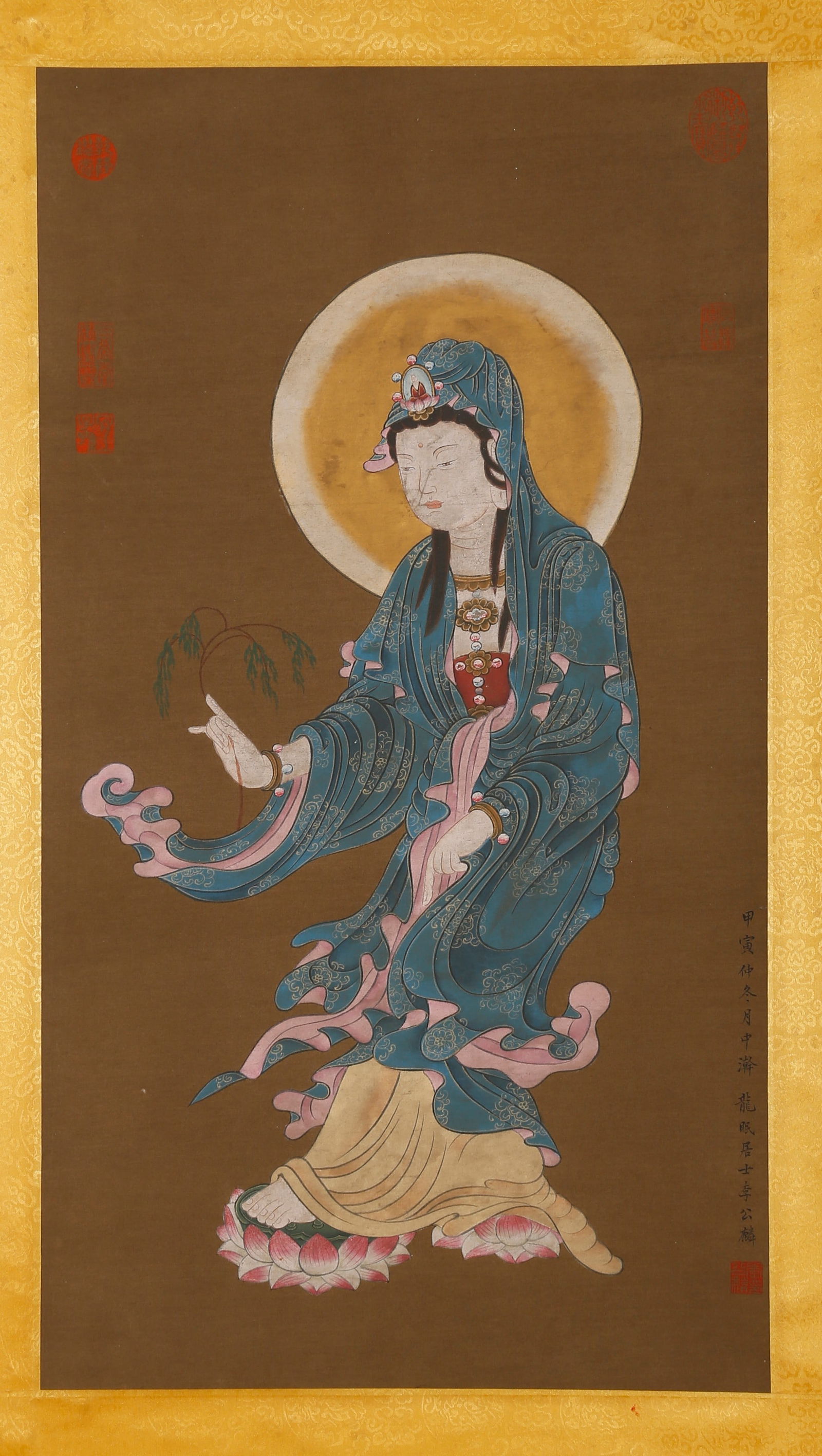 A BUDDHA PAINTING ON SILK, BY LI GONGLIN.李公麟 (1 of 10)