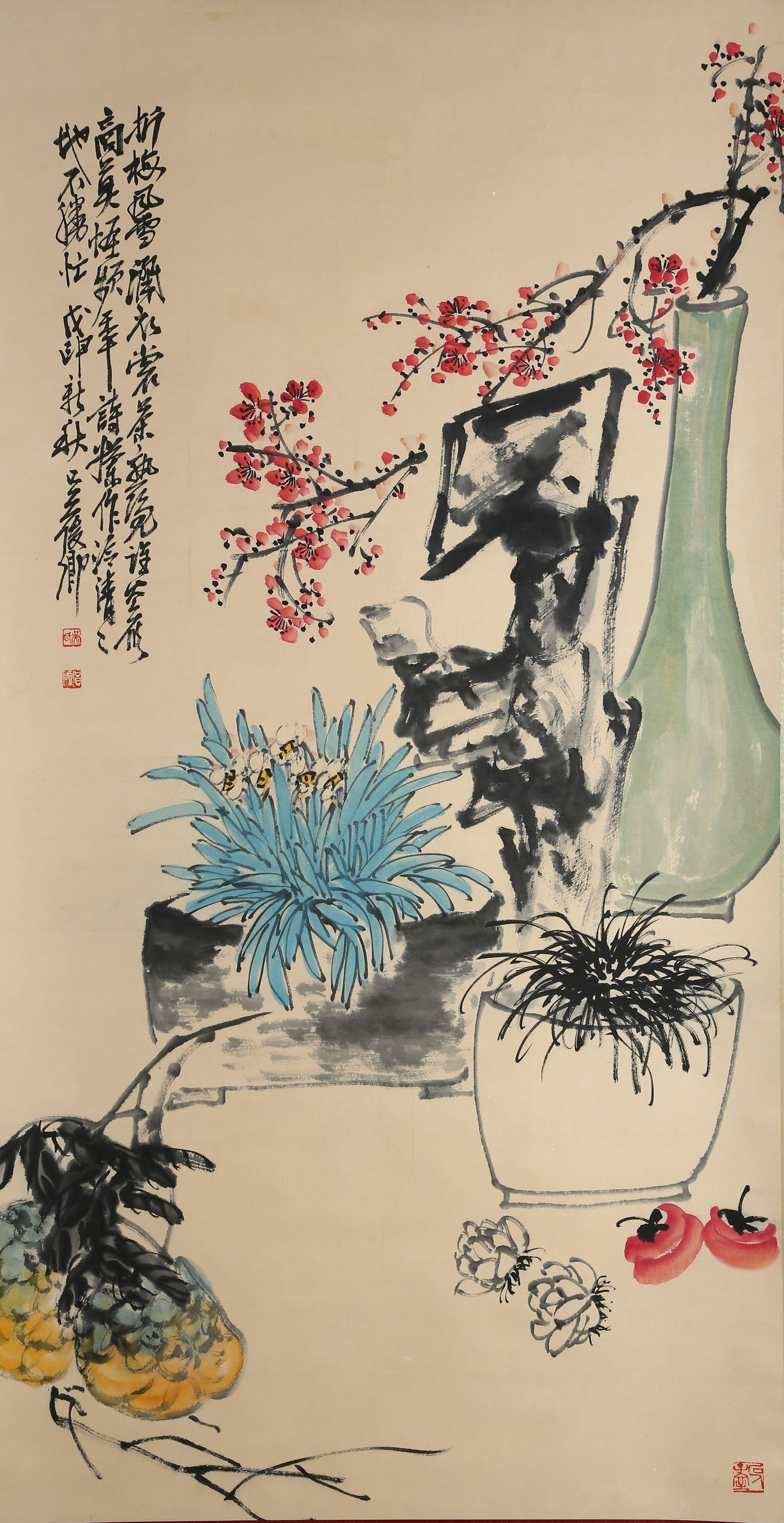 A PAPER PAINTING OF FLOWERS BY WU CHANGSHUO.吴昌硕 (1 of 9)