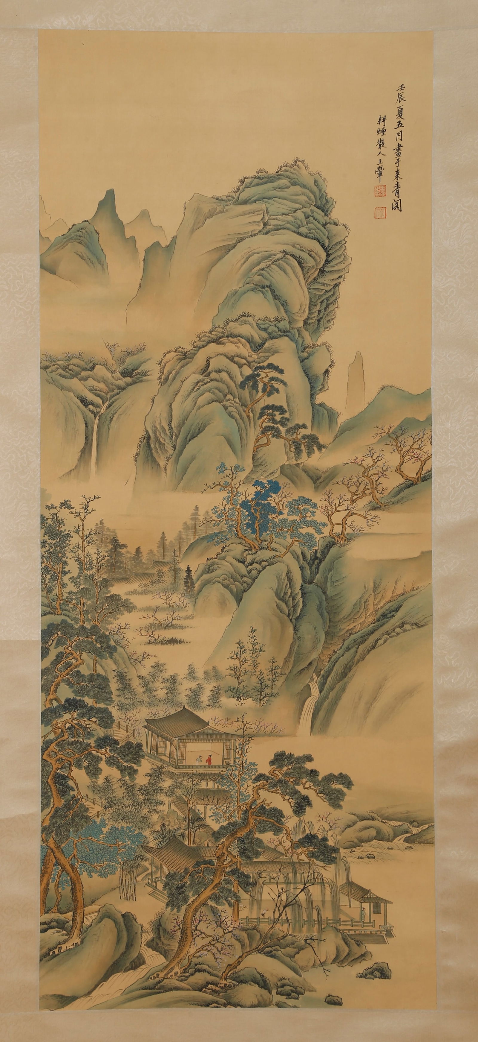 A LANDSCAPE PAINTING BY WANG HUI ON SILK.王翬: Landscape painting by Wang Hui on silk.王翬