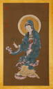 A SILK PAINTING OF BUDDHA FIGURES BY LI GONGLIN.&#26446;&#20844;&#40607;