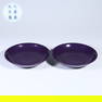 A AUBERGINE-PURPLE GLAZE PLATE SET