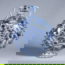 A BLUE AND WHITE FLORAL MOTIF SMALL "EMBRACING MOON" VASE