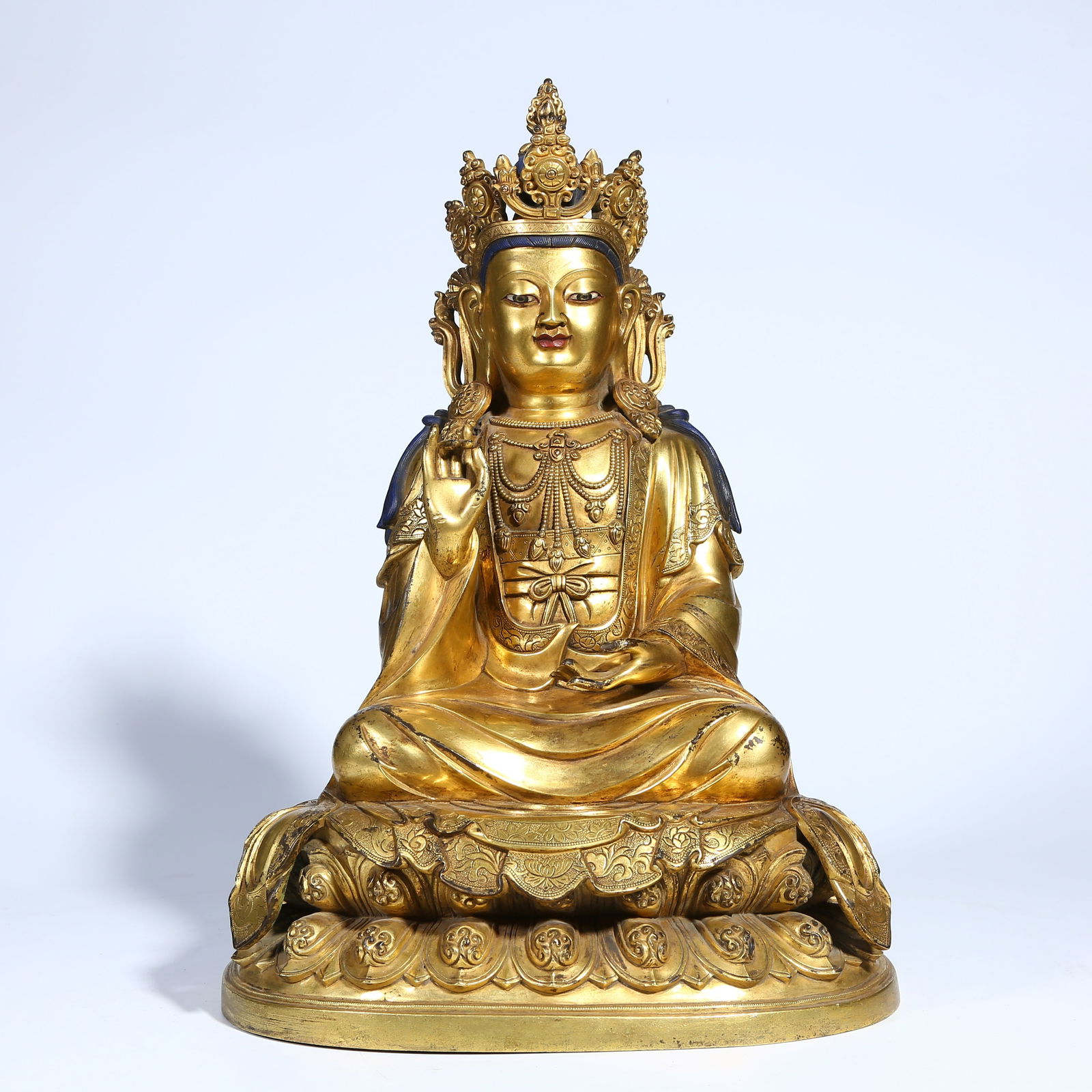 A GILT-BRONZE MAHASTHAMAPRAPTA BODHISATTVA STATUE (1 of 9)