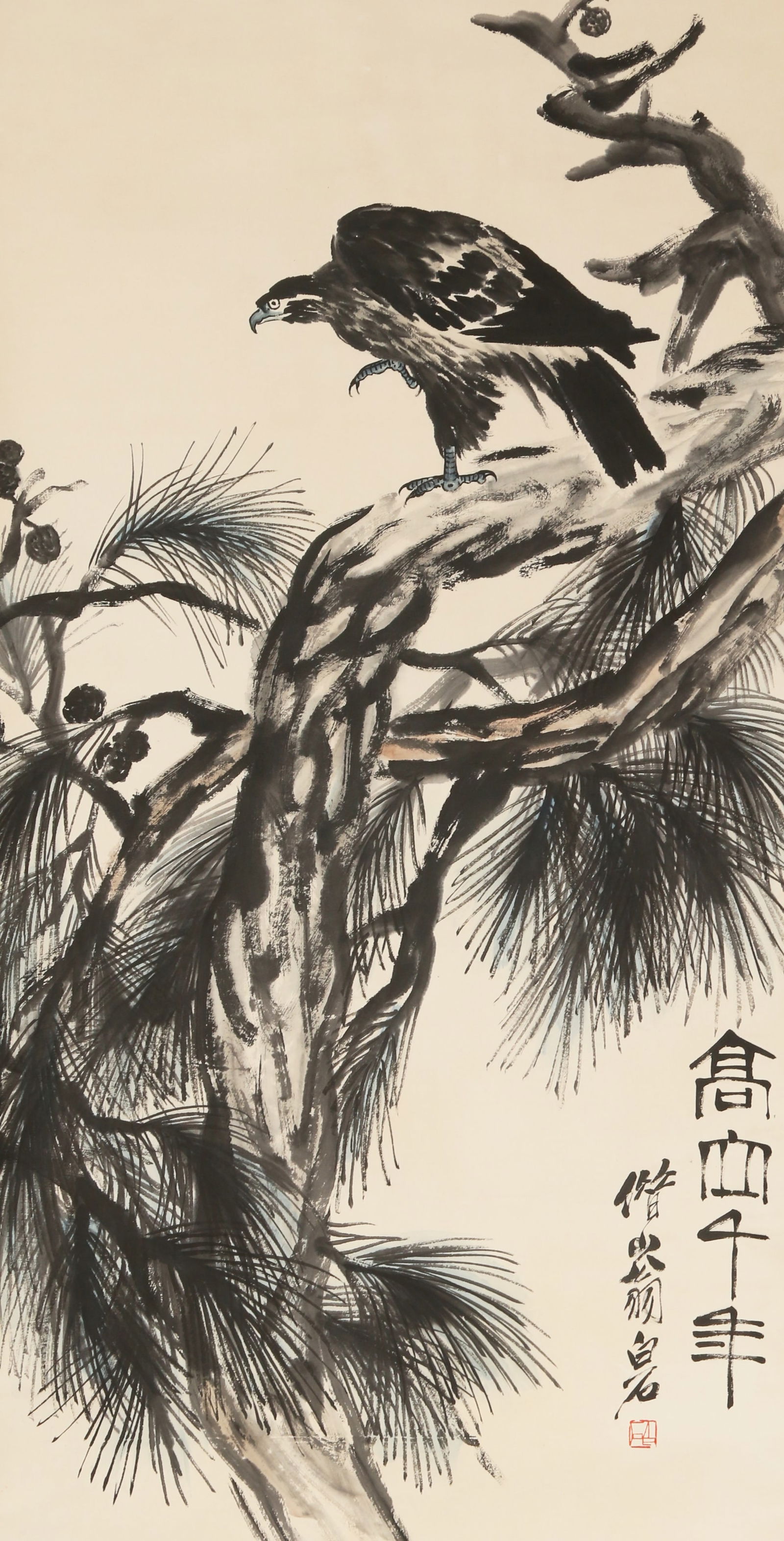 A PAPER PAINTING BY QI BAISHI, "EAGLE".齐白石 (1 of 9)