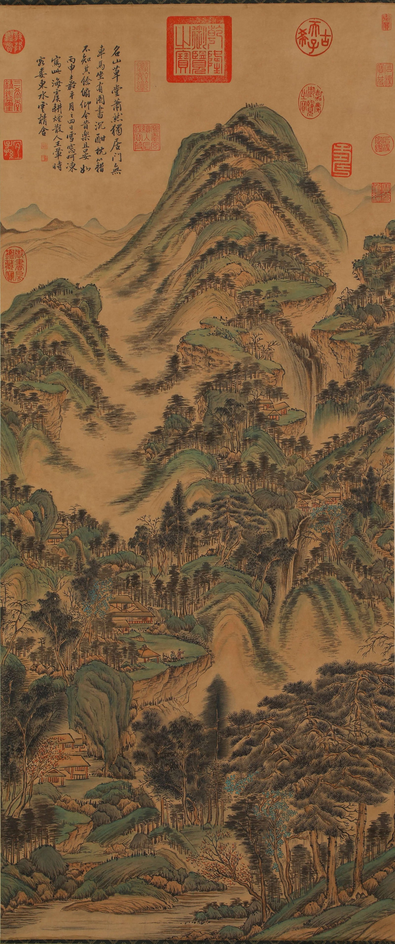 A PAPER PAINTING OF LANDSCAPE BY WANG HUI.王翚: Paper painting of landscape by Wang Hui.王翚